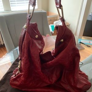 Red patent leather rebecca minkoff handbag